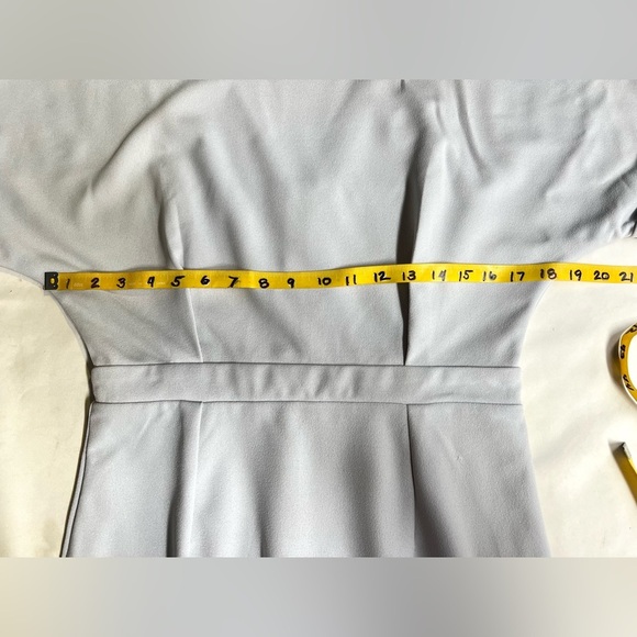 ALEXIA ADMOR Light gray JACQUELINE short sleeve cocktail midi dress size 8 - Picture 15 of 16